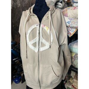 Independent Trading Company Full Zip Peace Signs Sweatshirt made Vintage Quilt